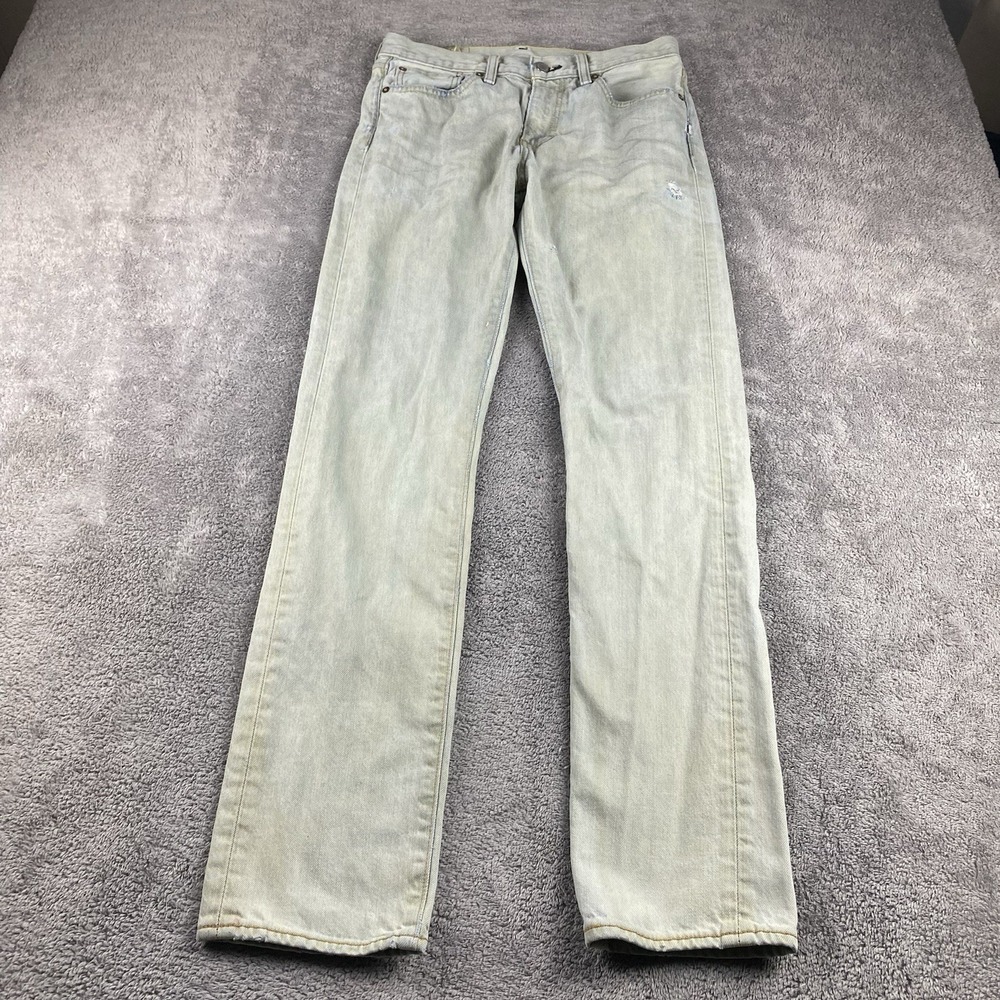Levis Slim Straight Jeans Men 29x31‎ Beige Faded Mid Rise 100% Cotton